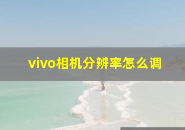 vivo相机分辨率怎么调